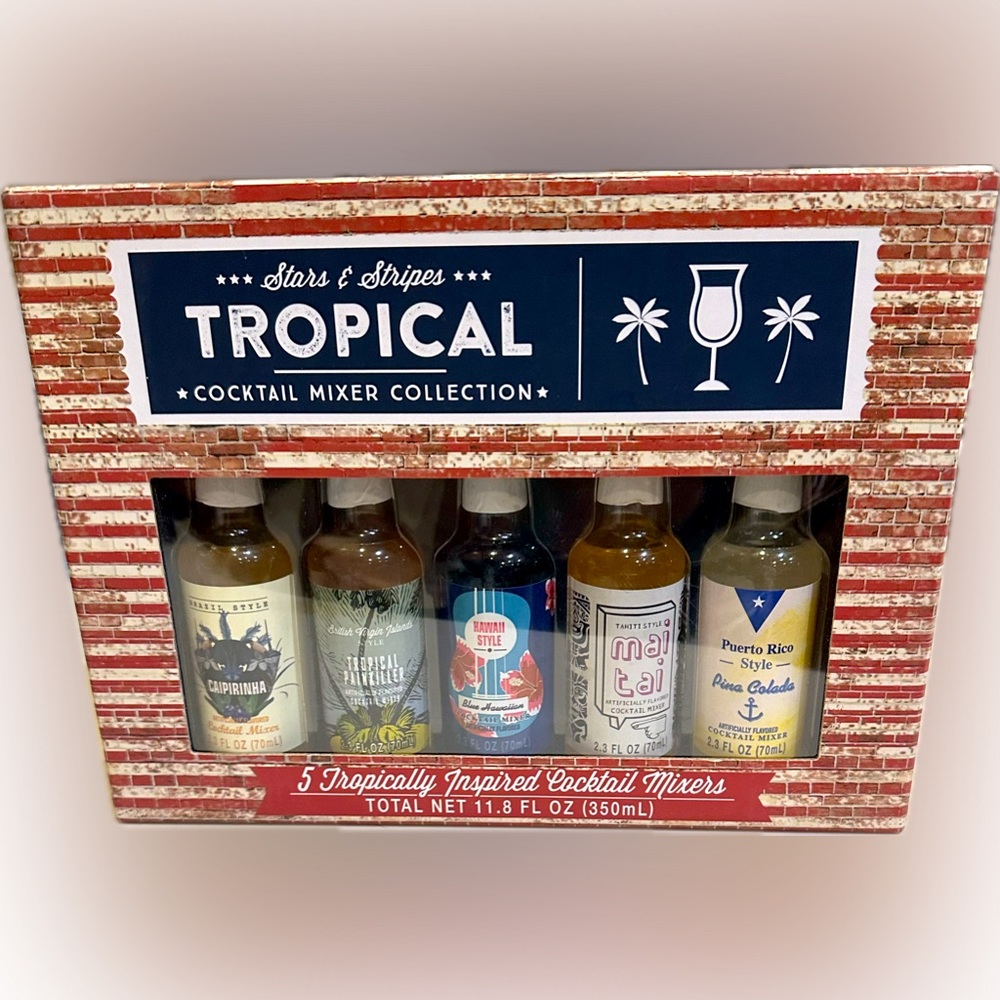 STARS & STRIPES TROPICAL COCKTAIL MIXERS MAI TAI PINA COLADA BLUE HAWAIIAN DRINK